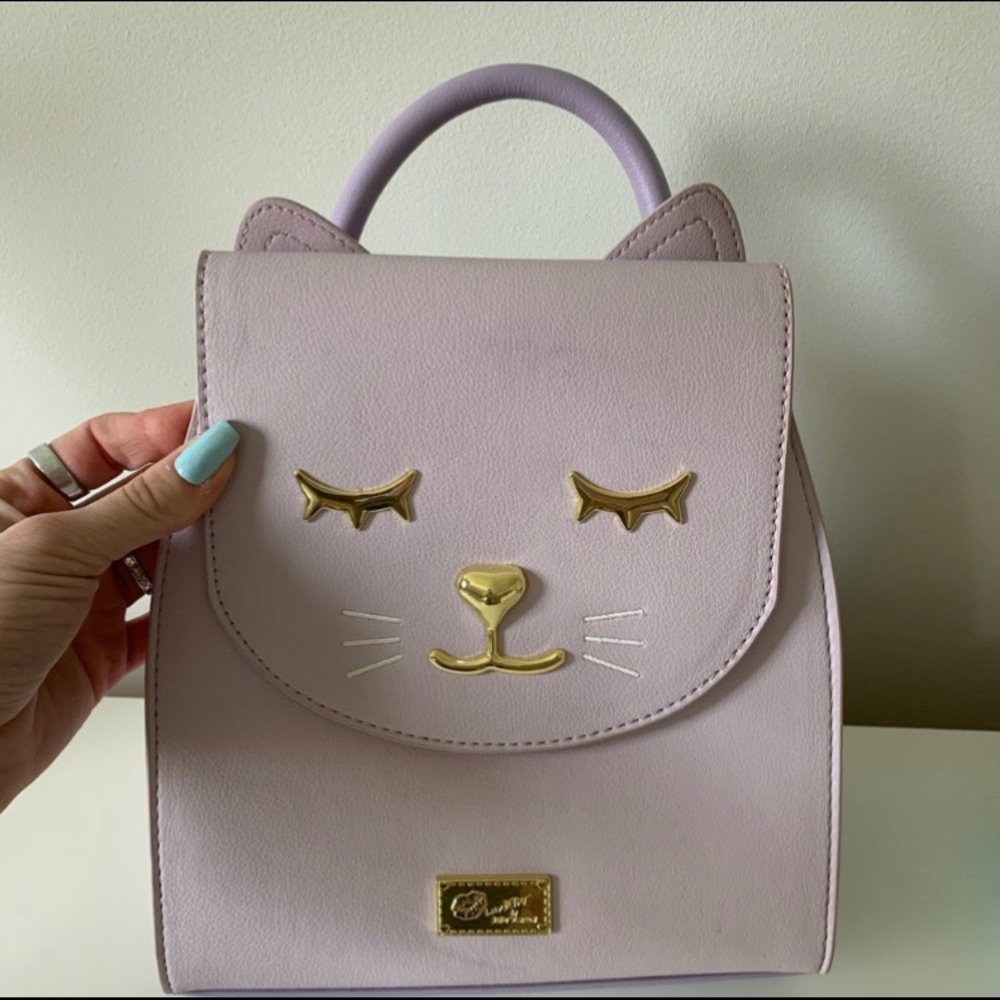 Purple cat mini backpack - luv betsey